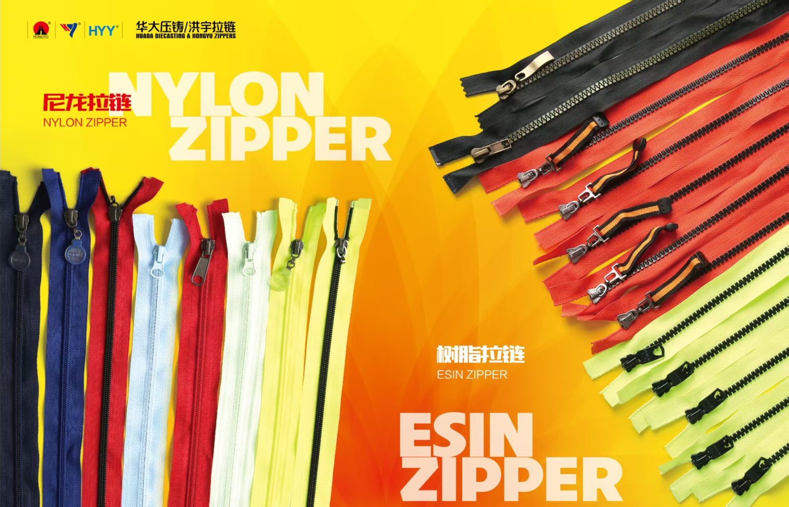 Resin zippers for Фурнитура для одежды sourcing from Huada Die Casting & Hongyu Zippers
