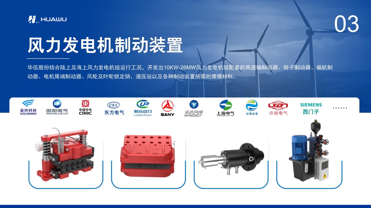 Wind power braking equipment for Промышленные тормозные системы sourcing from HUA-WU Braking Systems