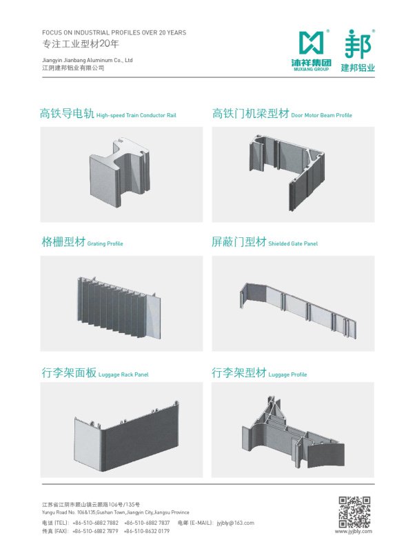 Rail traffic aluminum profiles for Алюминиевый профиль и экструзия sourcing from Jianbang Aluminum