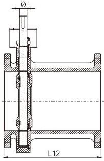 Криогенный трехэксцентриковый поворотный затвор lug valve dimension drawing